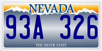 NV license plate 93A326