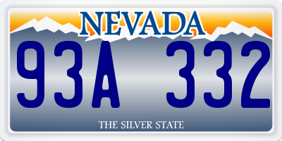 NV license plate 93A332