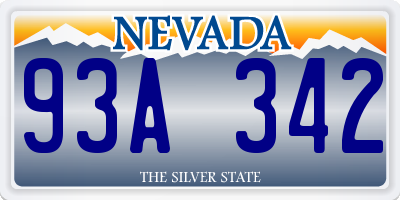 NV license plate 93A342