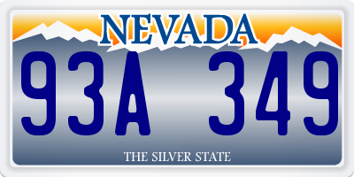 NV license plate 93A349