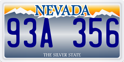 NV license plate 93A356