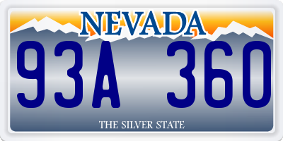 NV license plate 93A360