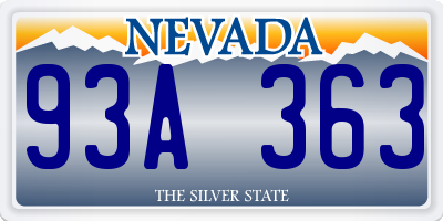 NV license plate 93A363