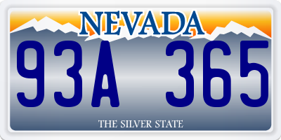 NV license plate 93A365