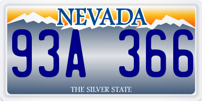 NV license plate 93A366