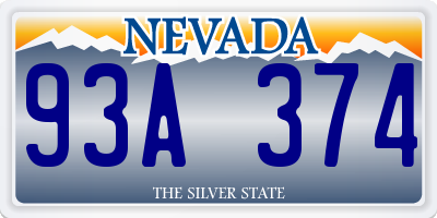 NV license plate 93A374