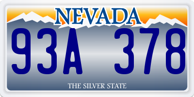 NV license plate 93A378