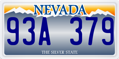 NV license plate 93A379