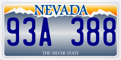 NV license plate 93A388