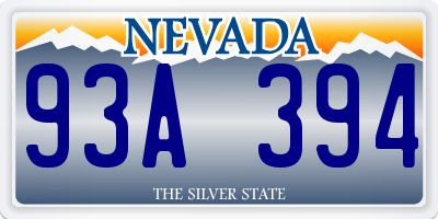 NV license plate 93A394