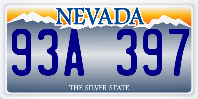 NV license plate 93A397