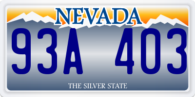 NV license plate 93A403
