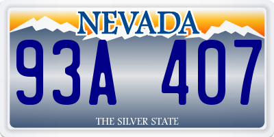 NV license plate 93A407