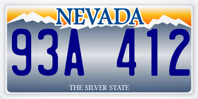 NV license plate 93A412