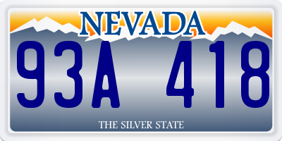 NV license plate 93A418