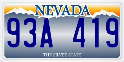 NV license plate 93A419
