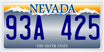 NV license plate 93A425