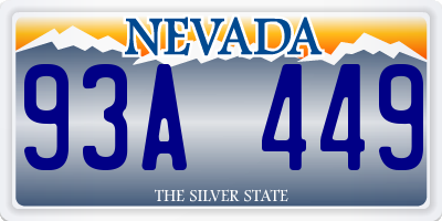 NV license plate 93A449