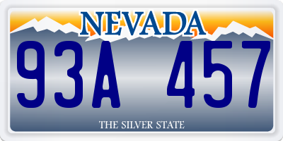NV license plate 93A457