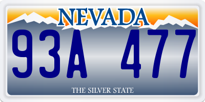 NV license plate 93A477