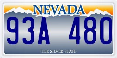 NV license plate 93A480
