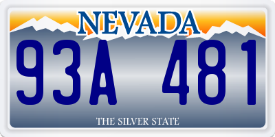NV license plate 93A481