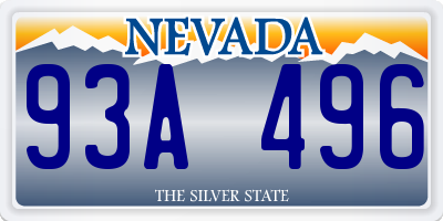 NV license plate 93A496