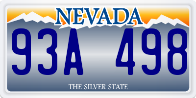 NV license plate 93A498