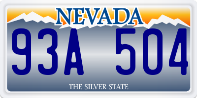 NV license plate 93A504
