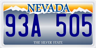 NV license plate 93A505