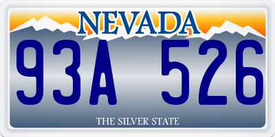 NV license plate 93A526
