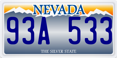 NV license plate 93A533