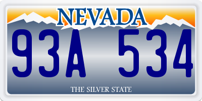 NV license plate 93A534