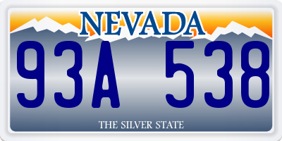 NV license plate 93A538