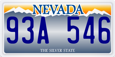 NV license plate 93A546