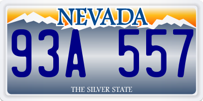 NV license plate 93A557