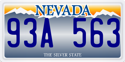 NV license plate 93A563