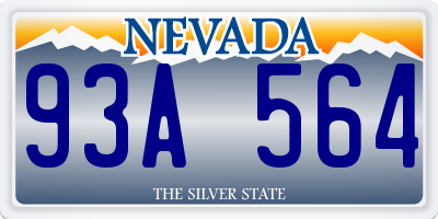 NV license plate 93A564
