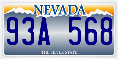 NV license plate 93A568