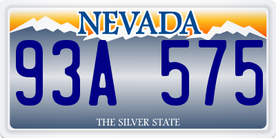 NV license plate 93A575