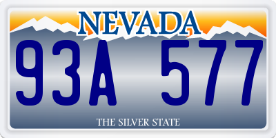 NV license plate 93A577