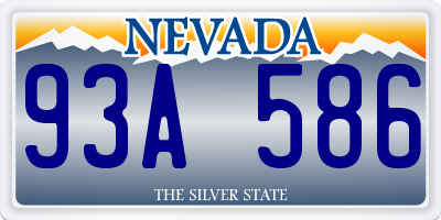 NV license plate 93A586