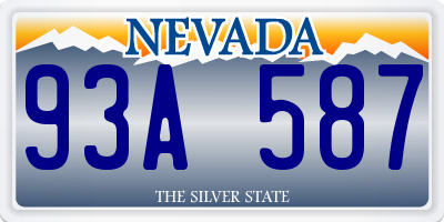 NV license plate 93A587