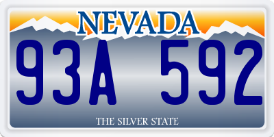 NV license plate 93A592
