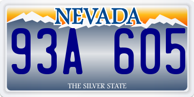NV license plate 93A605