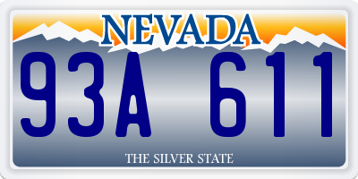 NV license plate 93A611
