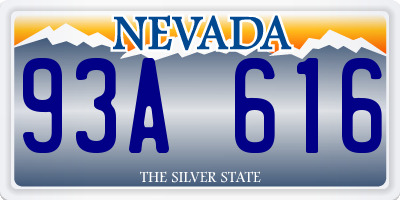 NV license plate 93A616