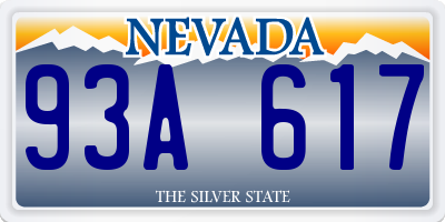 NV license plate 93A617