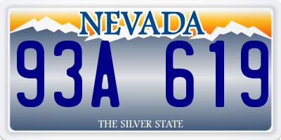NV license plate 93A619