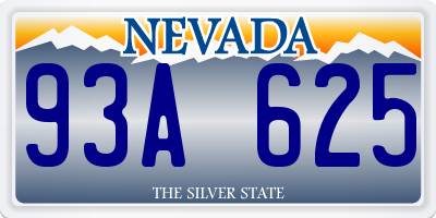NV license plate 93A625